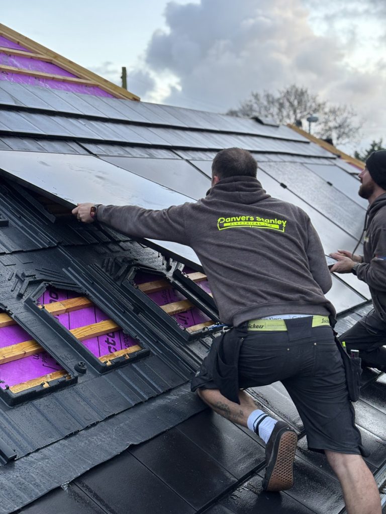 Installing inset Solar Panels on a new roof in Wimborne, Dorset