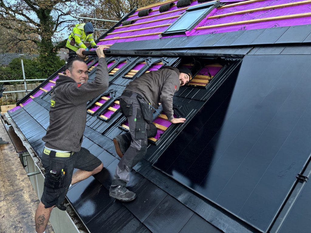Installing inset Solar Panels on a new roof in Wimborne, Dorset