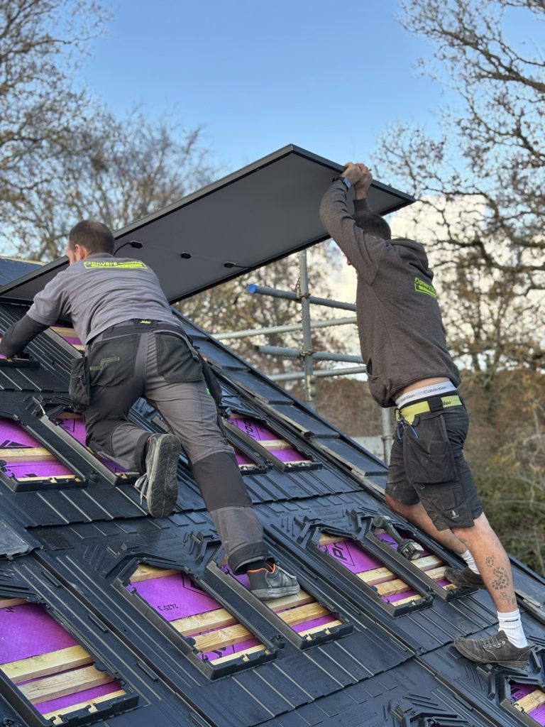 Installing inset solar panels in Wimborne, Dorset