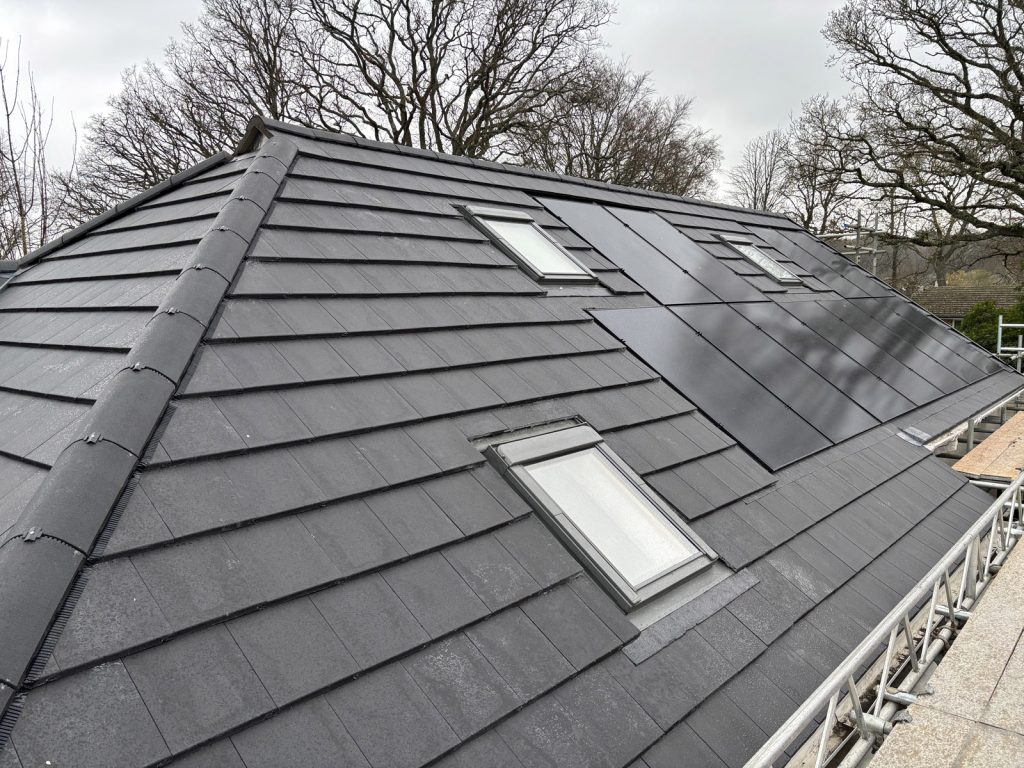 Inset Solar Panels on a new roof in Wimborne, Dorset