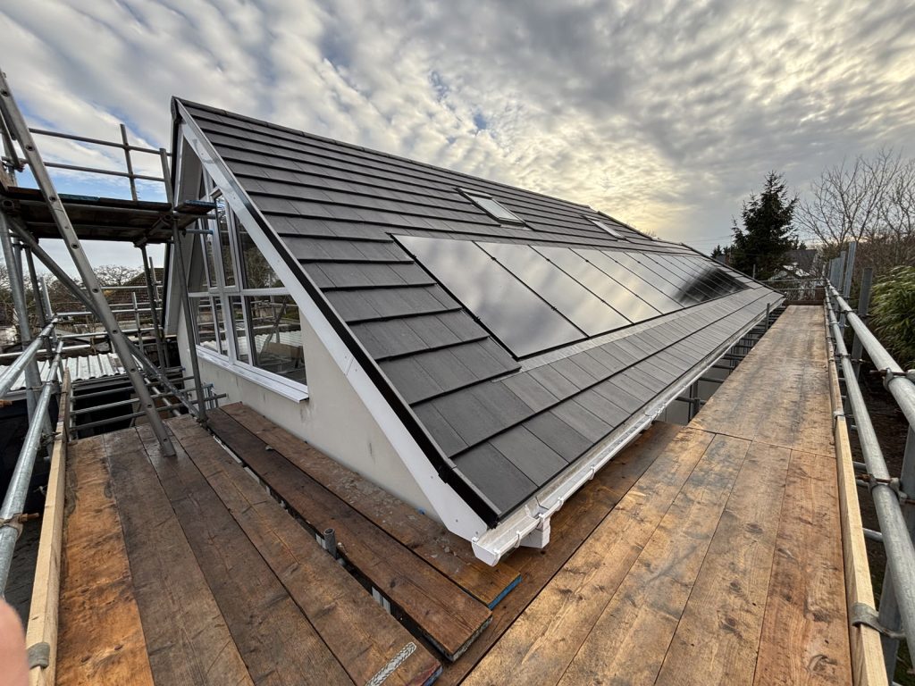 Inset Solar Panels on a chalet bungalow in Wimborne, Dorset